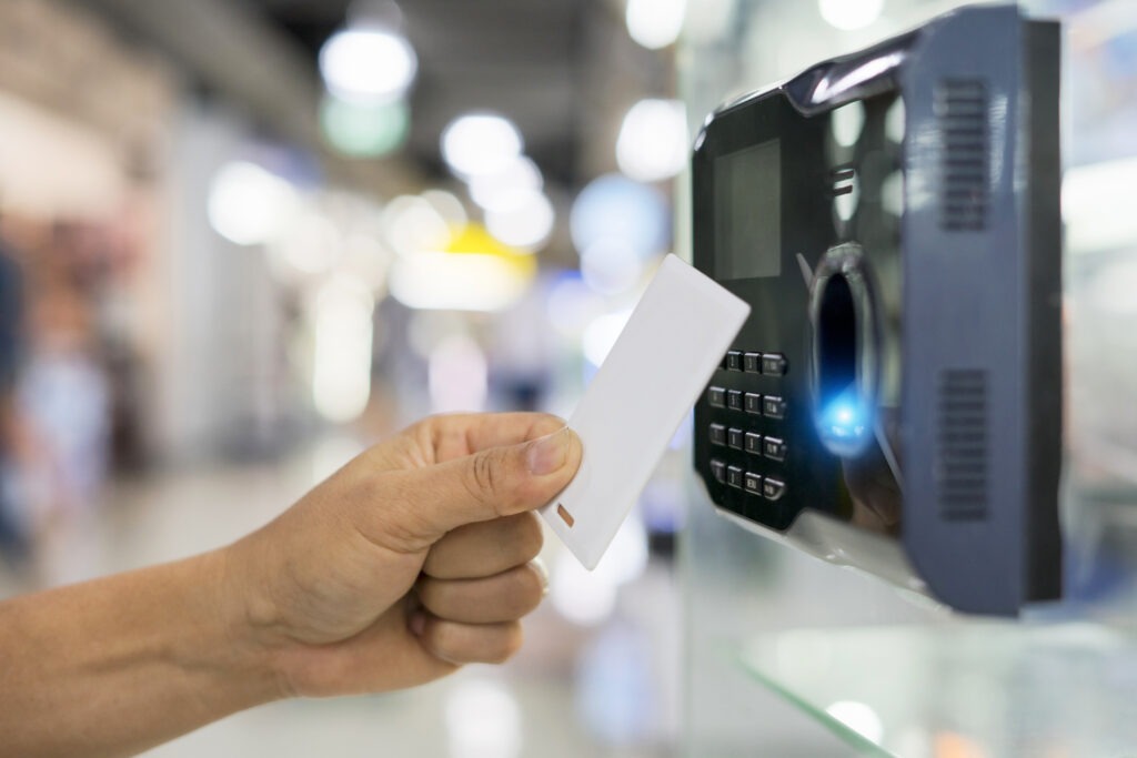 Finger print and key card scan for enter security system Access Control